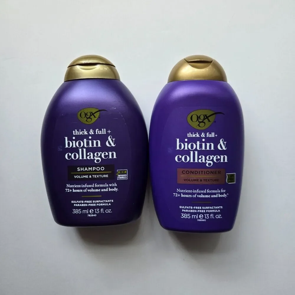 OGX Thick Full Shampoo & Conditioner Biotin Collagen 13 Oz Volume Hair Care